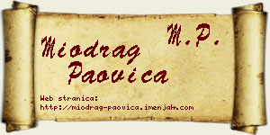 Miodrag Paovica vizit kartica
